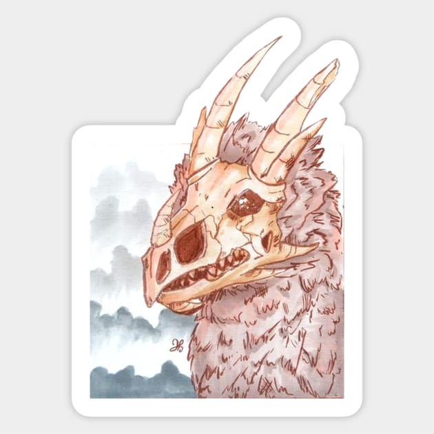 Skull Dragon Sticker by devilcat